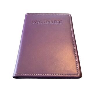NEW Winn International Passport Holder Case Cowhide Napa Leather PURPLE MSRP $35
